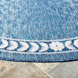 Safavieh Courtyard 6'-7" x 6'-7" Rug in Blue / Ivory