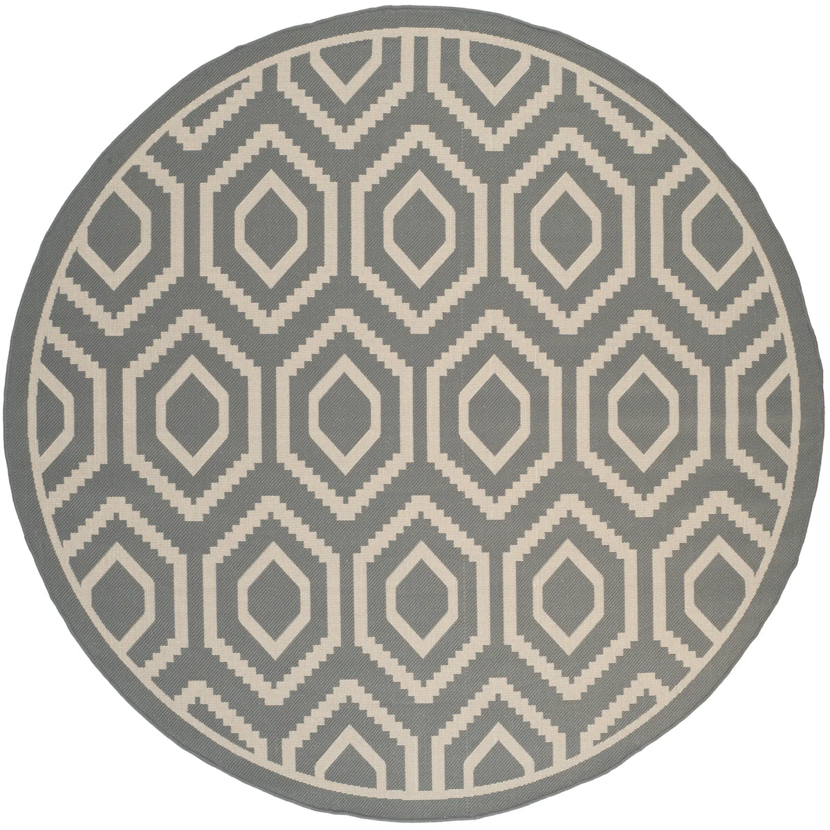Safavieh Courtyard 7'-10" x 7'-10" Rug in Anthracite / Beige