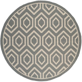 Safavieh Courtyard 7'-10" x 7'-10" Rug in Anthracite / Beige