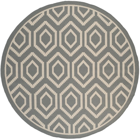 Safavieh Courtyard 7'-10" x 7'-10" Rug in Anthracite / Beige