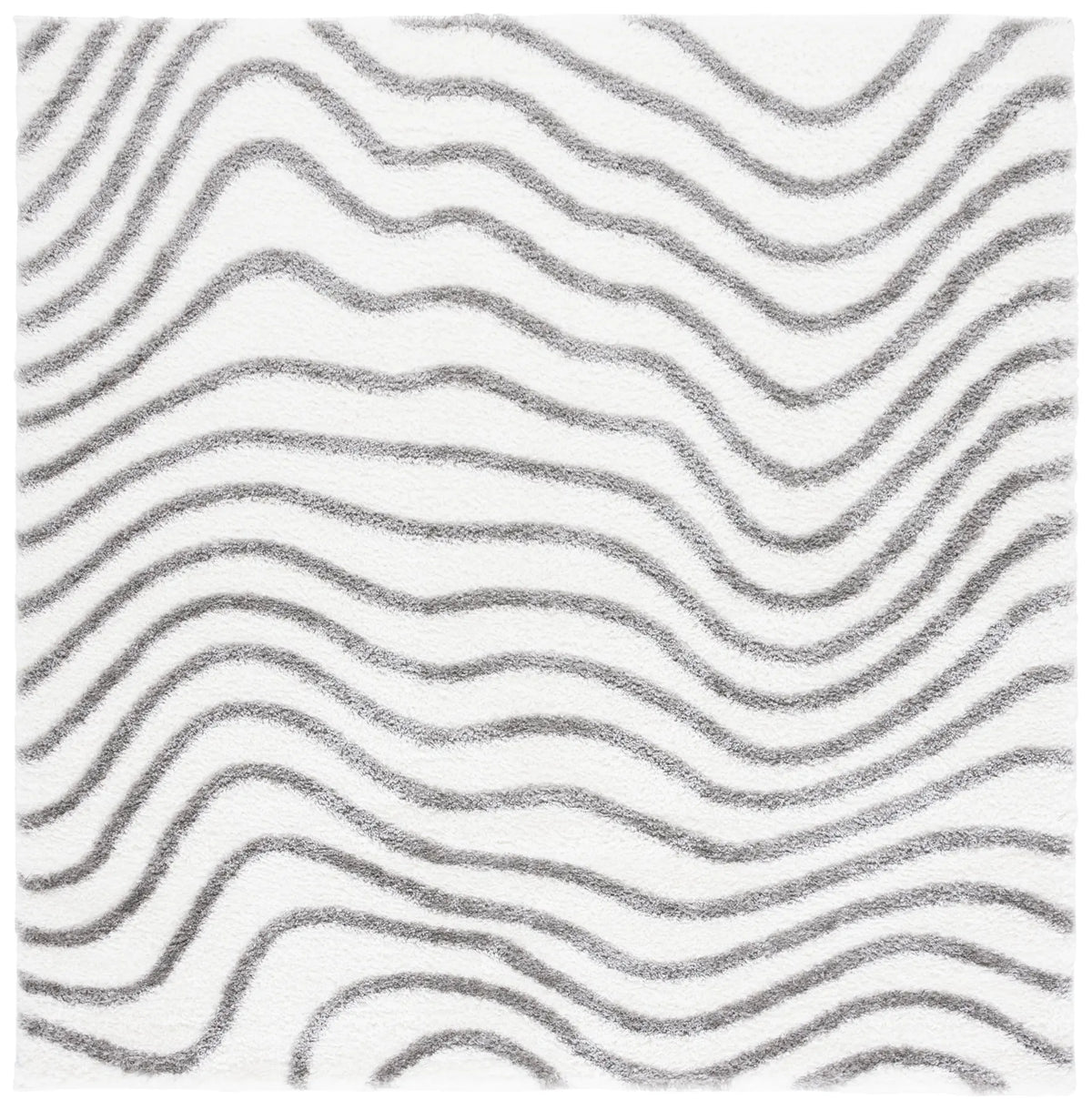 Safavieh Tahoe Shag 6'-7" x 6'-7" Rug in Ivory / Grey