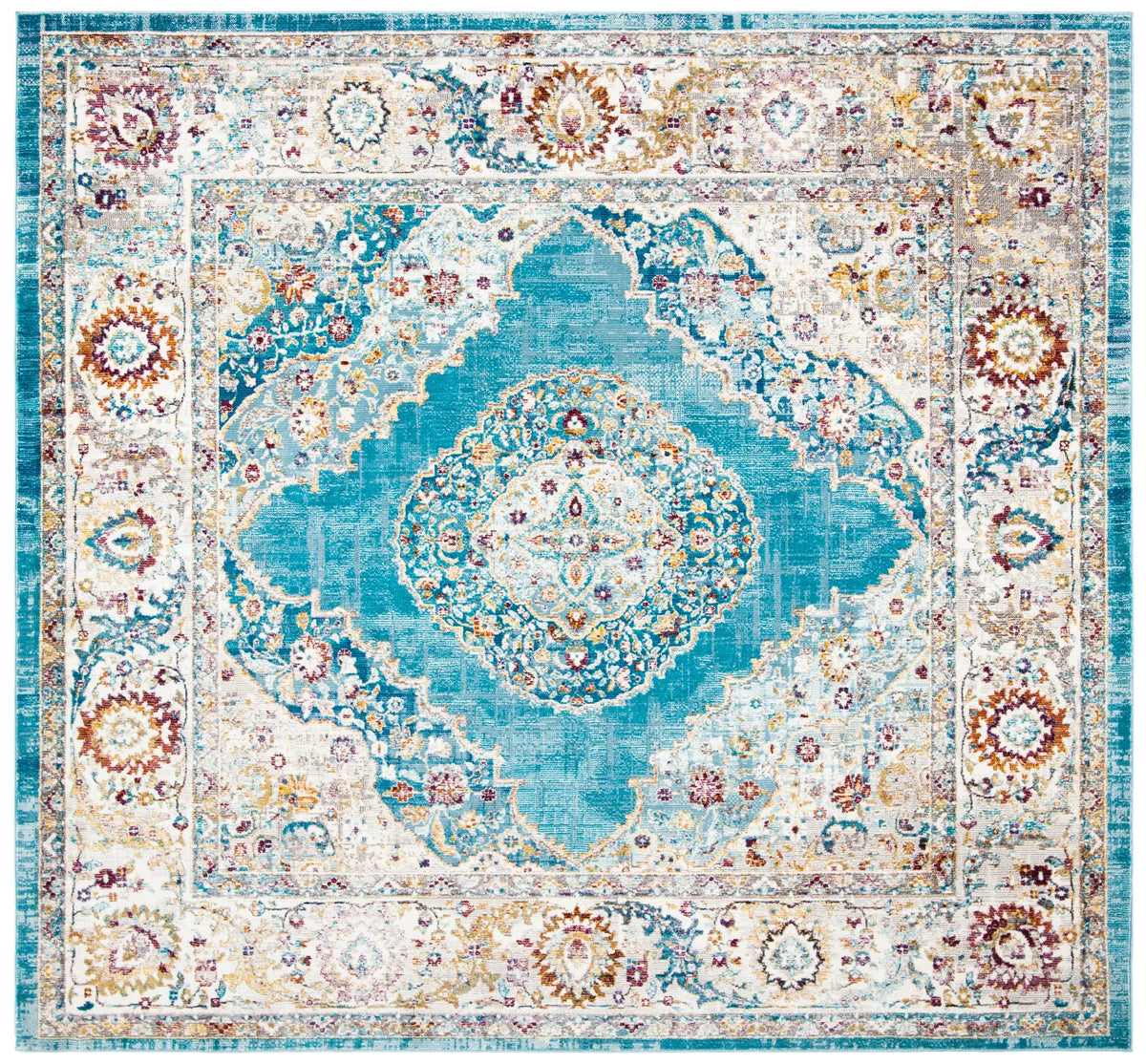 Safavieh Aria 6'-5" x 6'-5" Rug in Ivory / Navy