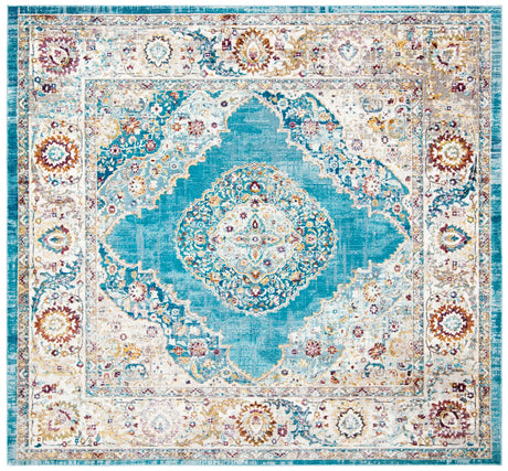 Safavieh Aria 6'-5" x 6'-5" Rug in Ivory / Navy
