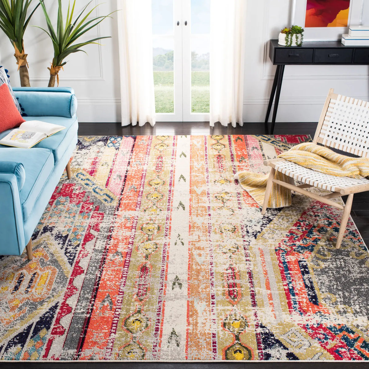 Safavieh Madison 10'-0" x 14'-0" Rug in Grey / Orange