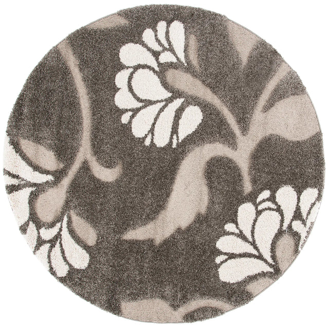 Safavieh Florida Shag 6'-7" x 6'-7" Rug in Smoke / Beige