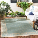 Safavieh Courtyard 5'-3" x 7'-7" Rug in Aqua / Cream