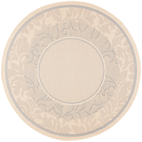 Safavieh Courtyard 6'-7" x 6'-7" Rug in Natural / Blue