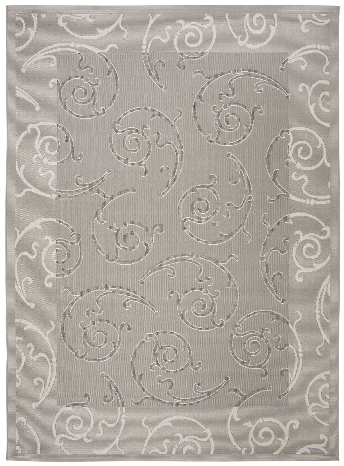 Safavieh Courtyard 6'-7" x 9'-6" Rug in Anthracite / Light Grey