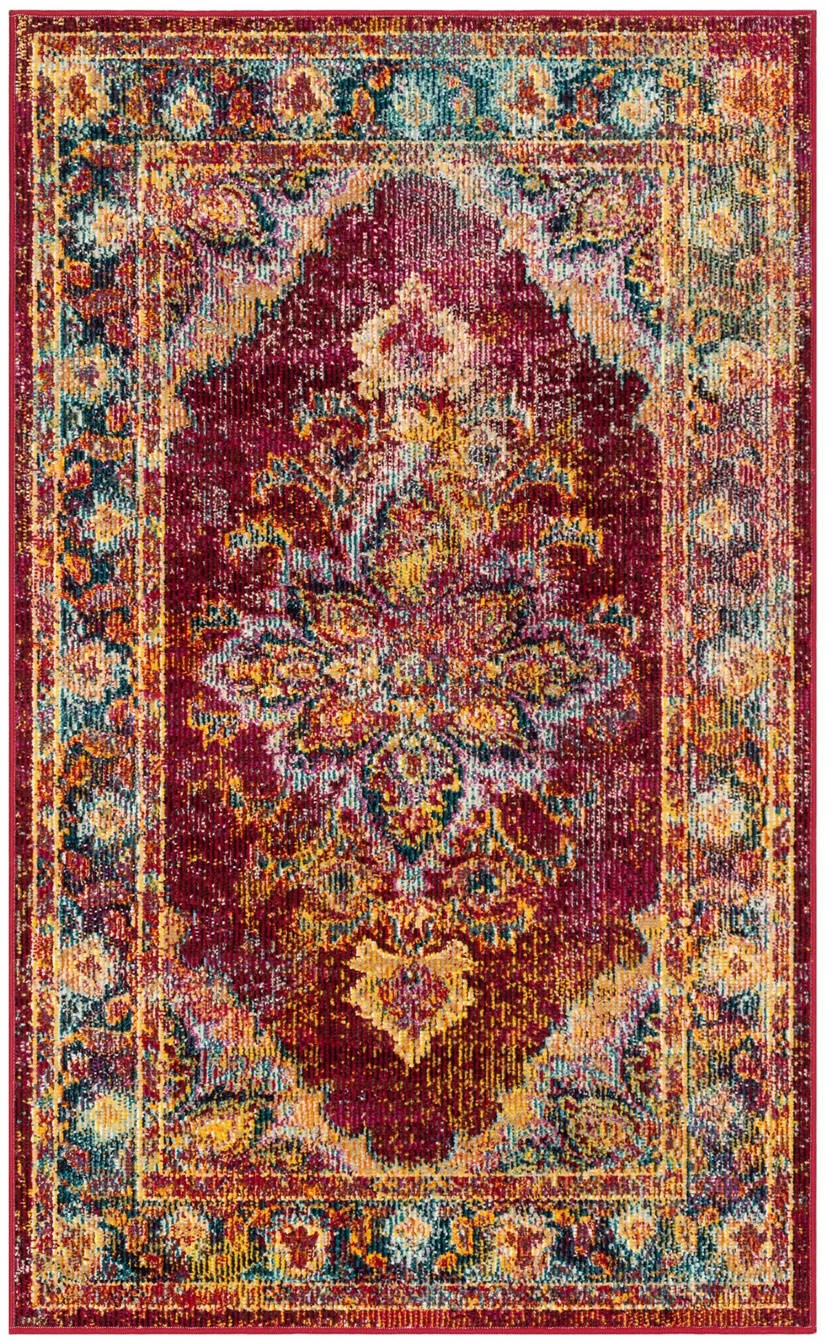 Safavieh Crystal 3'-0" x 5'-0" Rug in Ruby / Navy