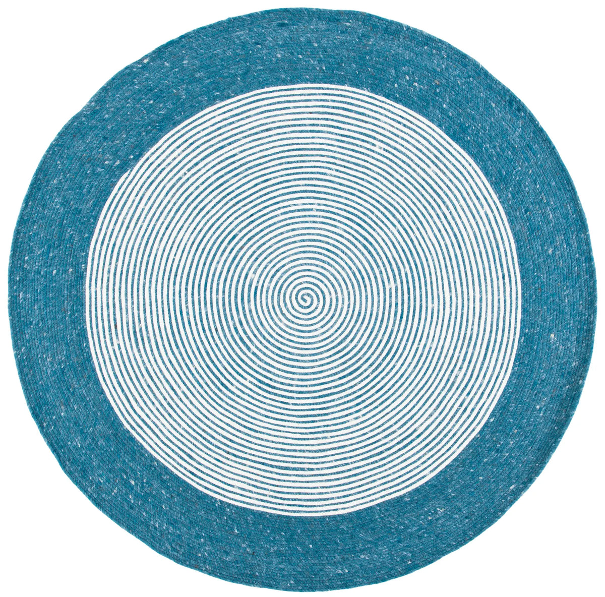 Safavieh Braided 5'-0" x 5'-0" Rug in Teal / Ivory