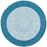 Safavieh Braided 5'-0" x 5'-0" Rug in Teal / Ivory