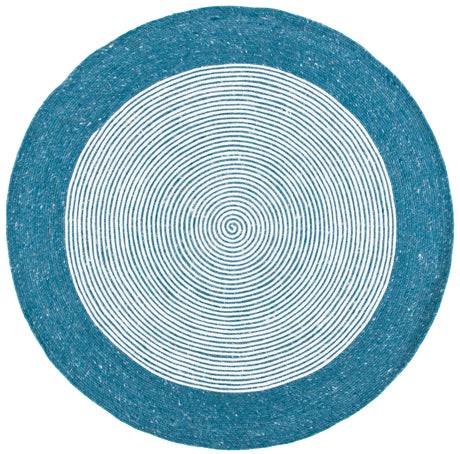 Safavieh Braided 5'-0" x 5'-0" Rug in Teal / Ivory