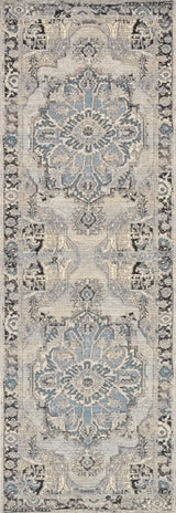 Loloi Mika Mik-01 Grey / Blue Rugs - runner flat