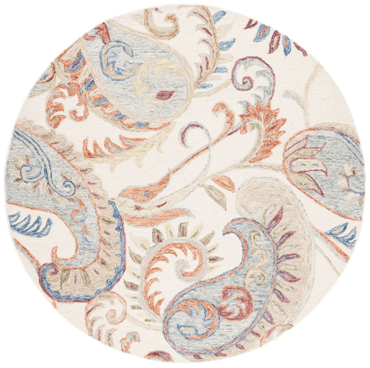 Safavieh Micro-Loop 6'-0" x 6'-0" Rug in Ivory / Rust