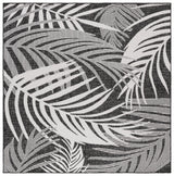 Safavieh Beach House 6'-7" x 6'-7" Rug in Charcoal / Ivory