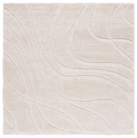 Safavieh Florida Shag 6'-7" x 6'-7" Rug in Creme / Creme