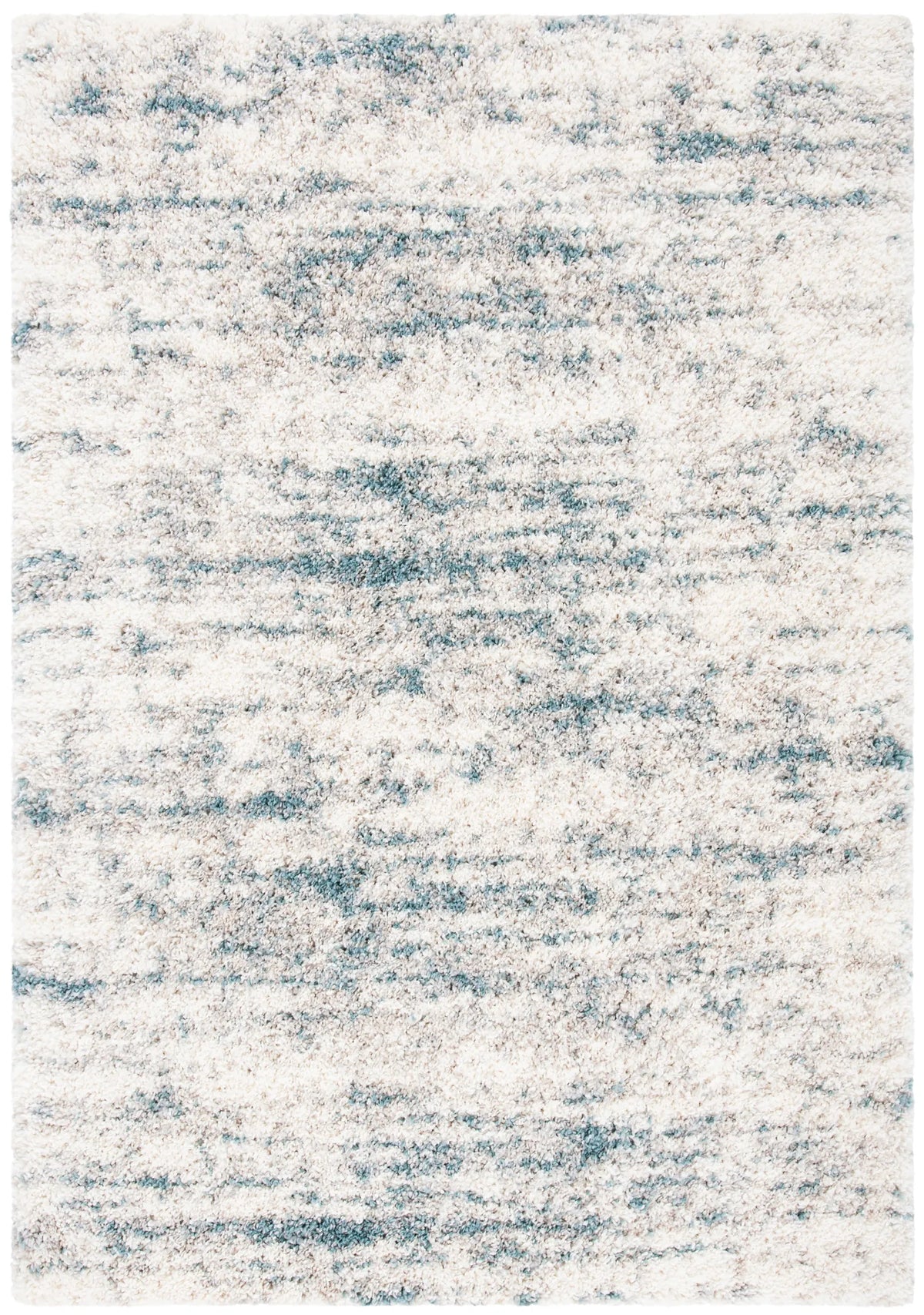 Safavieh Fontana Shag  800 4'-0" x 6'-0" Rug in Ivory / Teal