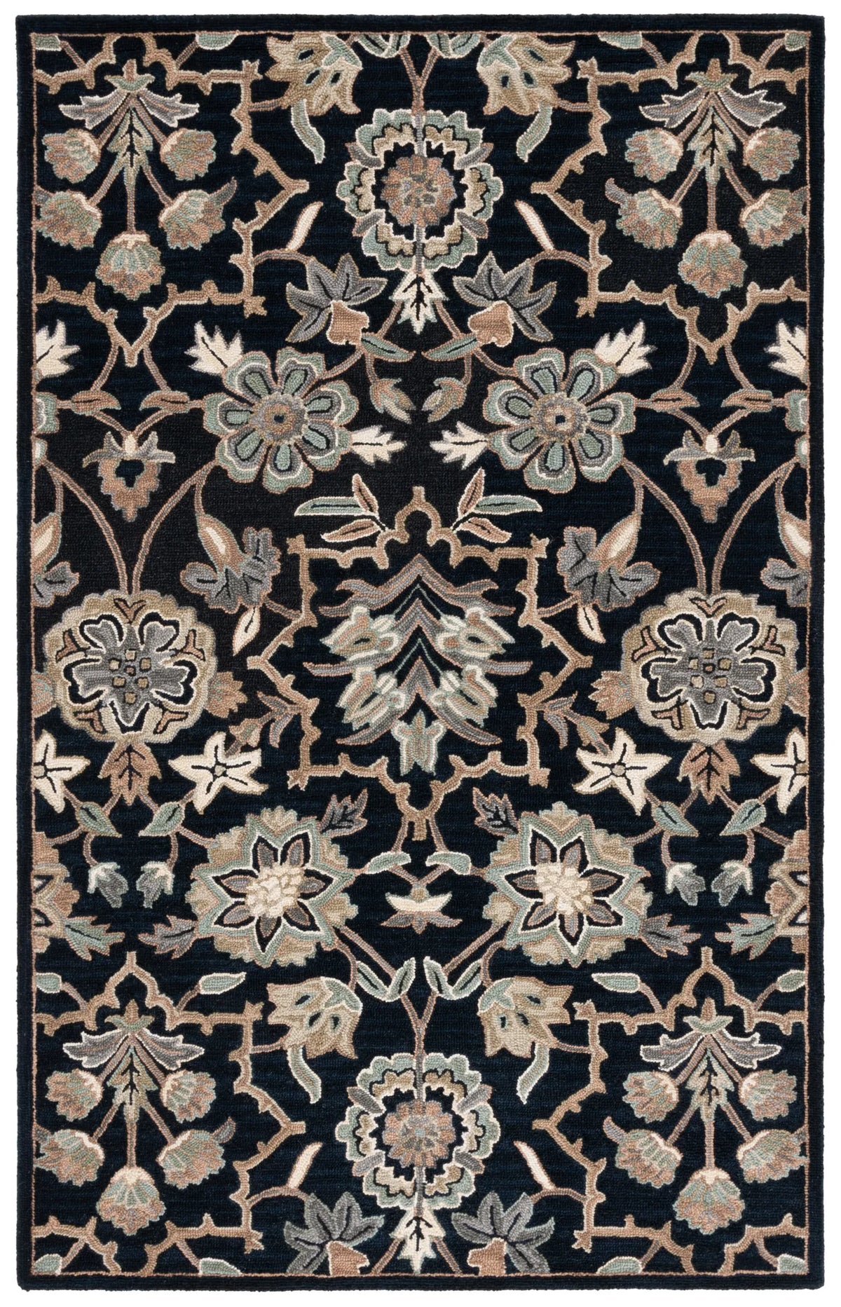 Safavieh Metro 4'-0" x 6'-0" Rug in Black / Beige