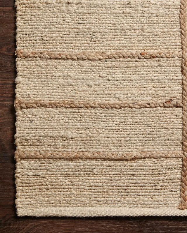 Loloi Bodhi Bod-04 Ivory/Natural Rugs - corner on wood