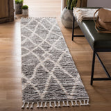 Safavieh Berber Fringe Shag 2'-0" x 8'-0" Rug in Grey / Cream