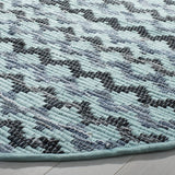 Safavieh Montauk 6'-0" x 6'-0" Rug in Turquoise / Blue/Black