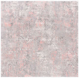 Safavieh Meadow 500 6'-7" x 6'-7" Rug in Grey / Pink