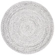Safavieh Braided 3'-0" x 3'-0" Rug in Silver / Charcoal