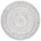 Safavieh Braided 3'-0" x 3'-0" Rug in Silver / Charcoal