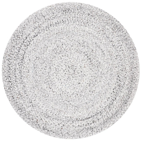 Safavieh Braided 3'-0" x 3'-0" Rug in Silver / Charcoal