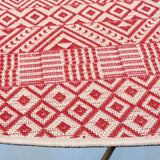 Safavieh Courtyard 6'-7" x 6'-7" Rug in Beige / Red