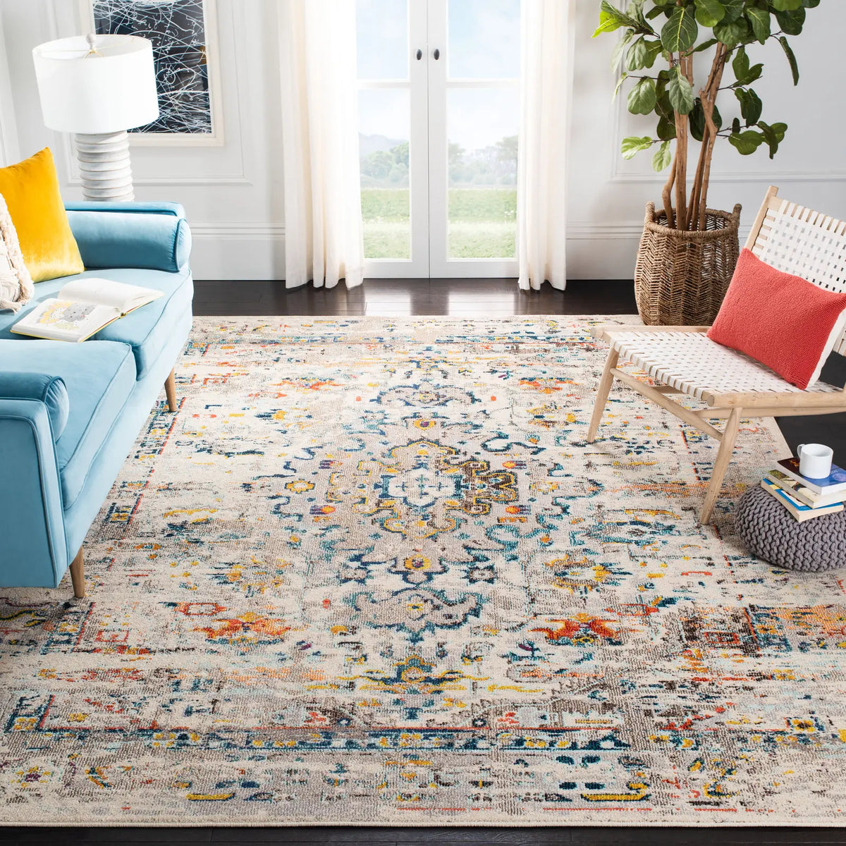 Safavieh Madison 10'-0" x 14'-0" Rug in Cream / Blue