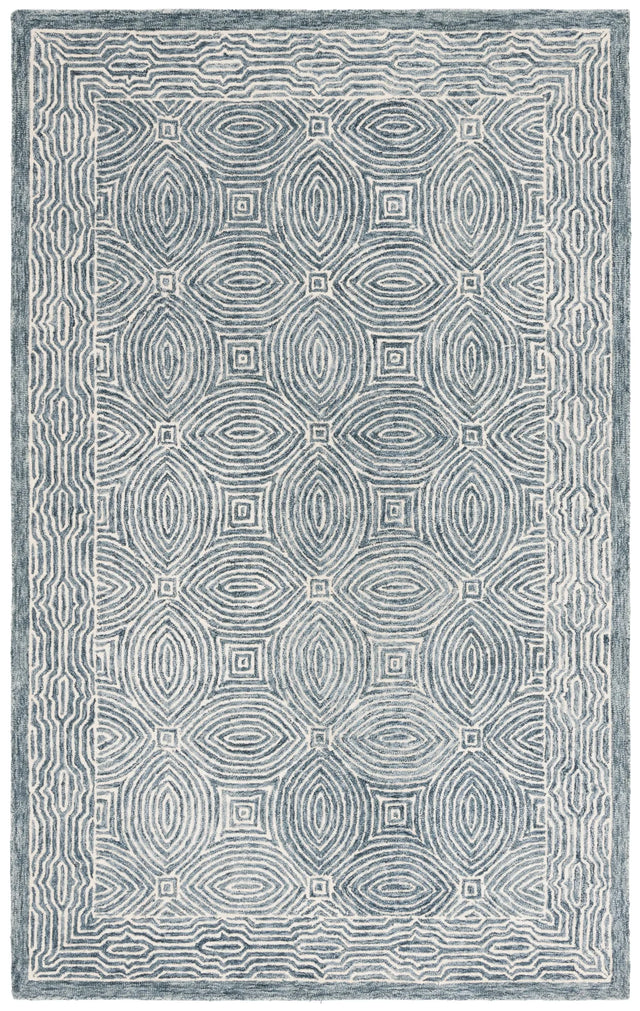 Safavieh Micro-Loop 4'-0" x 6'-0" Rug in Navy / Ivory