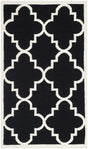 Safavieh Dhurries 3'-0" x 5'-0" Rug in Black / Ivory