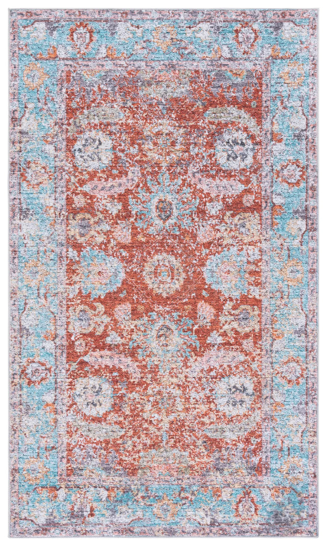 Safavieh Martha Stewart Washable 3'-0" x 5'-0" Rug in Turquoise / Rust
