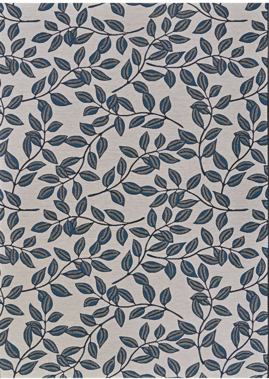 Couristan Dolce Summer Ivy 7512/0845 Ivory Slate Blue Area Rug