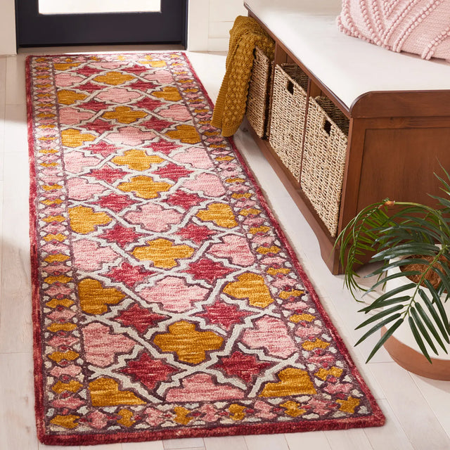 Safavieh Aspen 2'-3" x 9'-0" Rug in Pink / Yellow