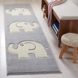 Safavieh Carousel Kids 100 2'-0" x 8'-0" Rug in Grey / Ivory