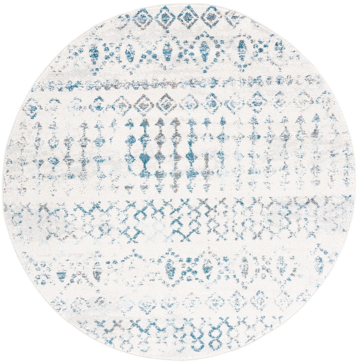 Safavieh Tulum 6'-7" x 6'-7" Rug in Ivory / Turquoise