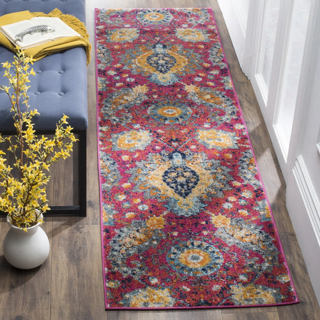 Safavieh Madison 2'-3" x 10'-0" Rug in Fuchsia / Gold