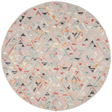 Safavieh Micro-Loop 5'-0" x 5'-0" Rug in Grey / Pink