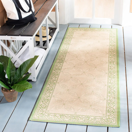 Safavieh Courtyard 2'-3" x 6'-7" Rug in Natural / Olive