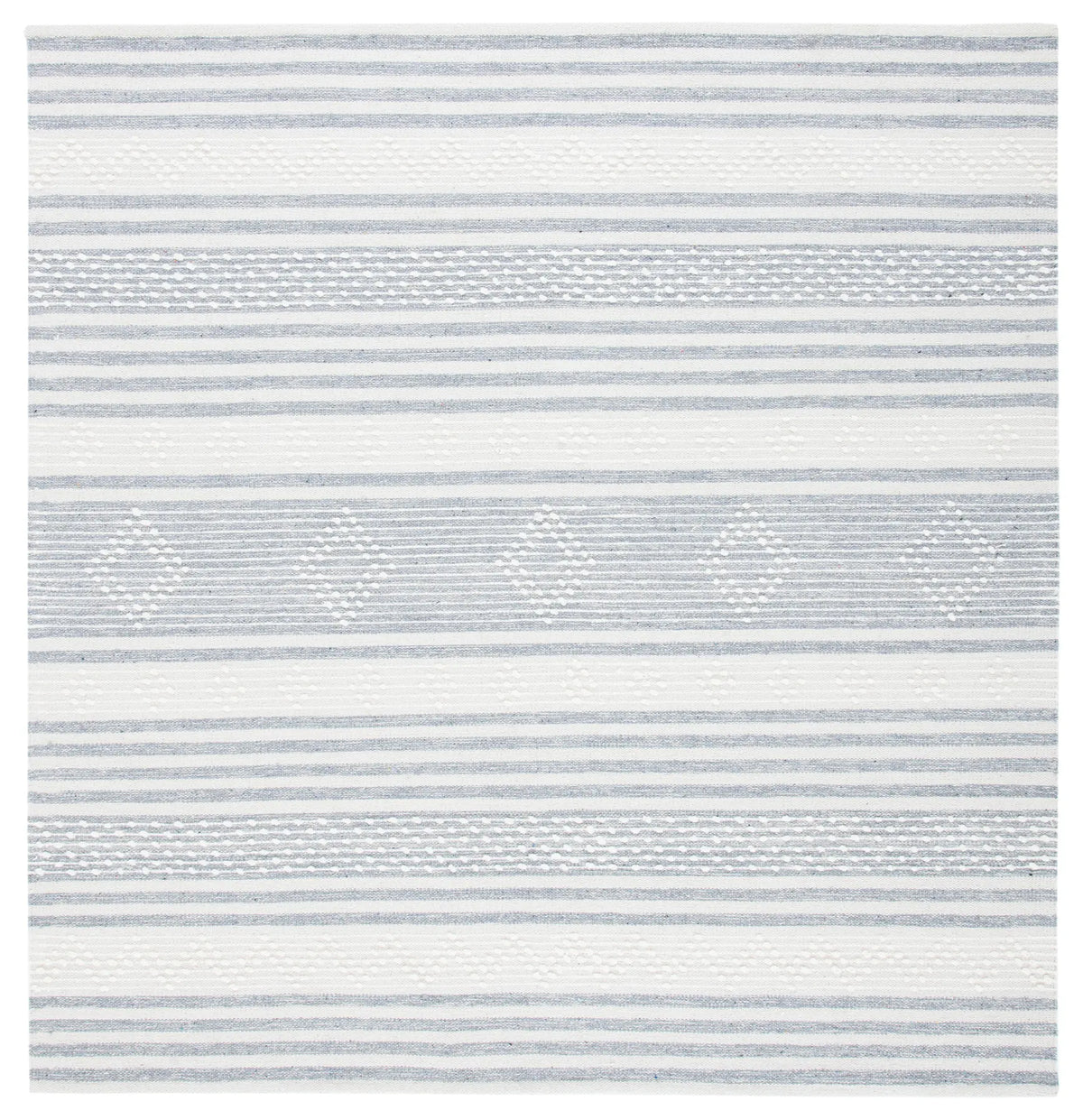 Safavieh Striped Kilim 7'-0" x 7'-0" Rug in Silver / Ivory