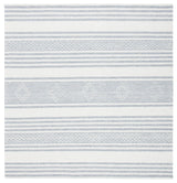 Safavieh Striped Kilim 7'-0" x 7'-0" Rug in Silver / Ivory