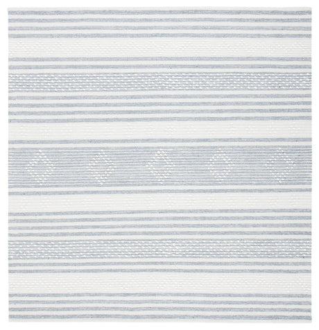 Safavieh Striped Kilim 7'-0" x 7'-0" Rug in Silver / Ivory