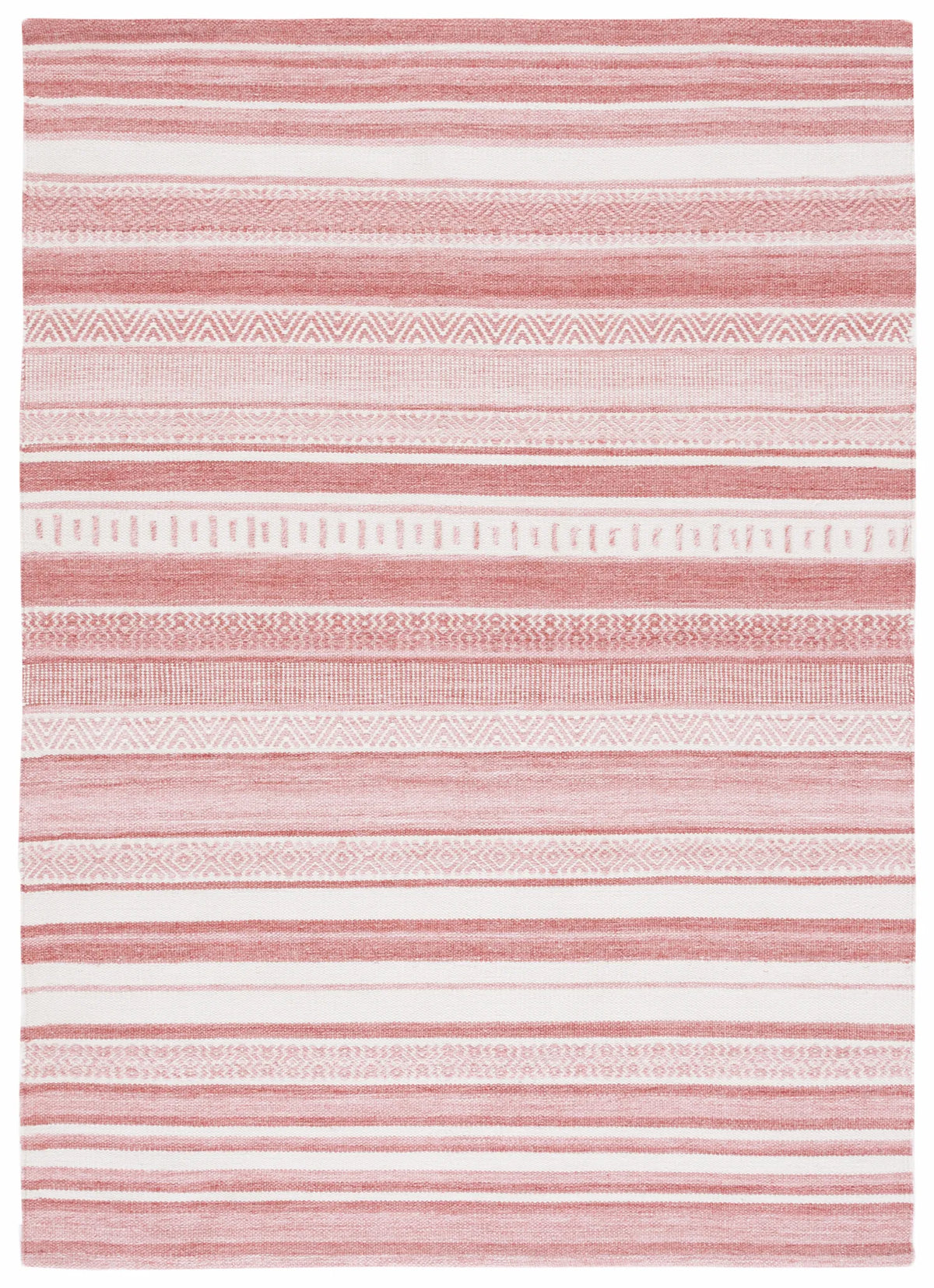 Safavieh Striped Kilim 4'-0" x 6'-0" Rug in Pink / Ivory