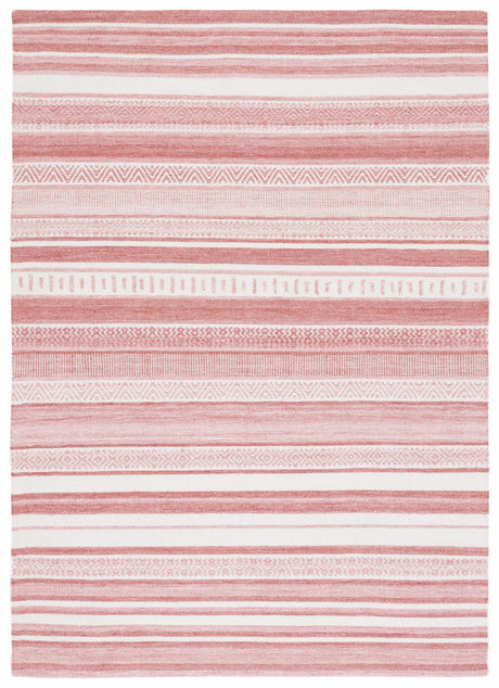 Safavieh Striped Kilim 4'-0" x 6'-0" Rug in Pink / Ivory