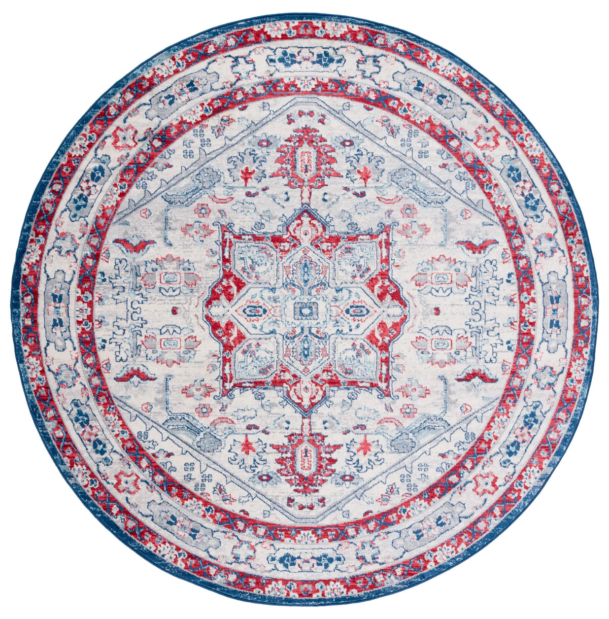 Safavieh Brentwood 6'-7" x 6'-7" Rug in Ivory / Red