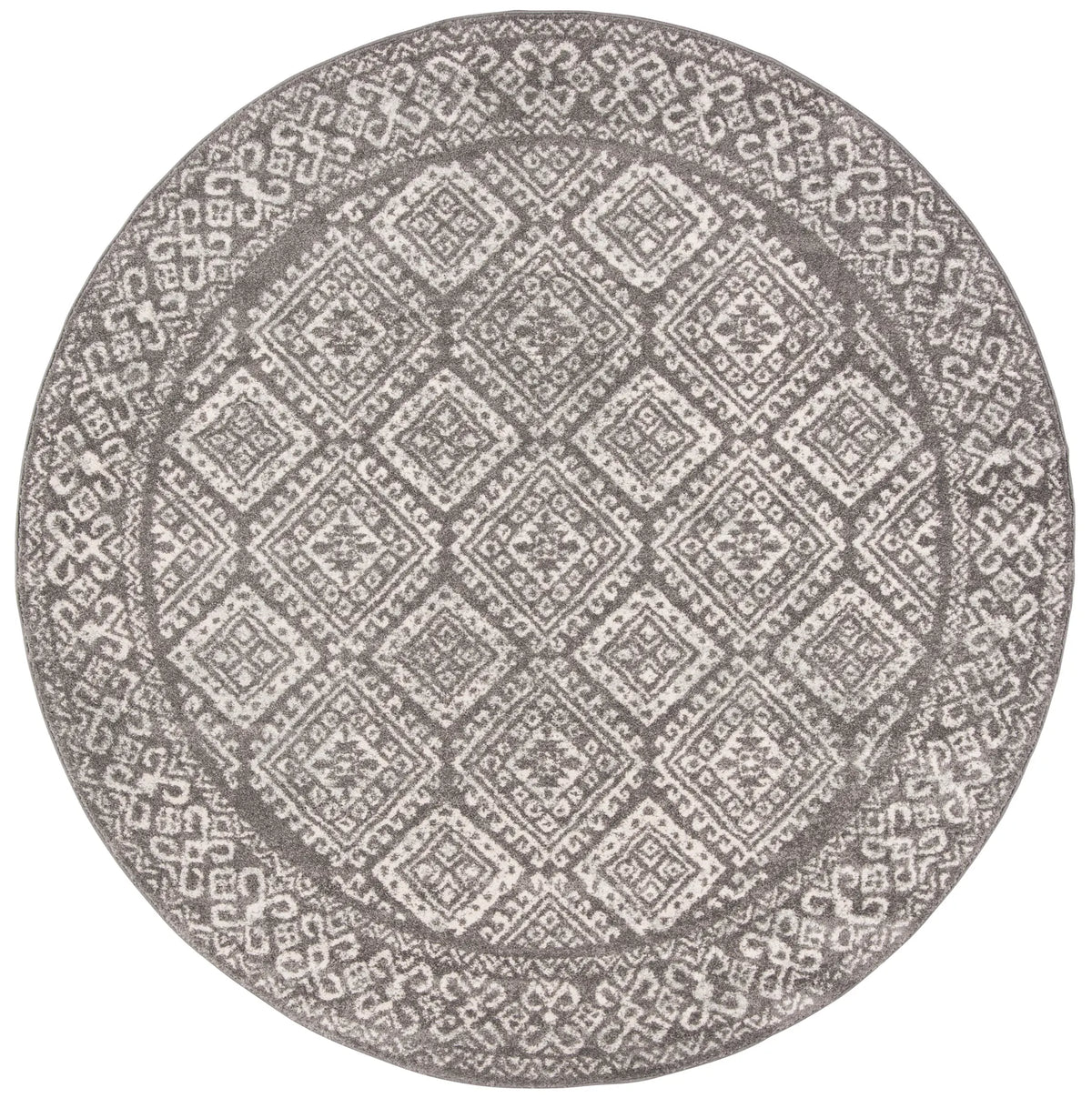 Safavieh Tulum 5'-0" x 5'-0" Rug in Dark Grey / Ivory