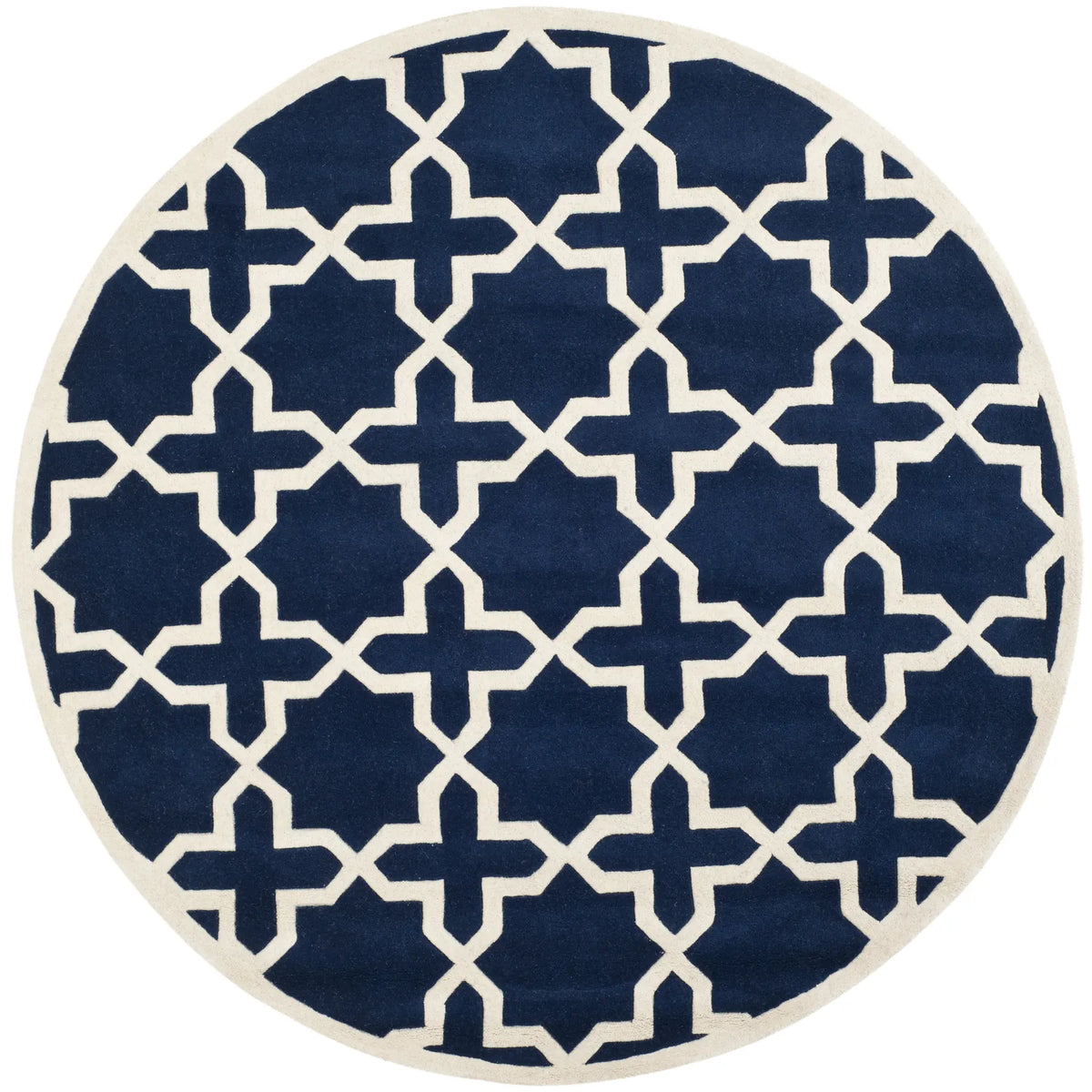 Safavieh Chatham 7'-0" x 7'-0" Rug in Dark Blue / Ivory