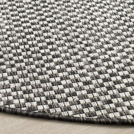 Safavieh Courtyard 10'-0" x 10'-0" Rug in Black / Light Grey